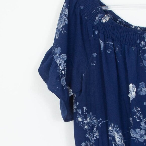 City Chic Womens Floral Off The Shoulder Smocked Maxi Dress Size S/16 Boho - Picture 3 of 10